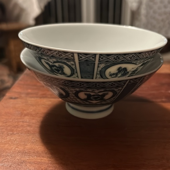 Kyoto Japanese  Shizan Porcelain Maker Rice Bowls Set Of Two. Shawa period - Picture 1 of 3
